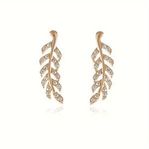 Golden Leaf Diamond Earrings
